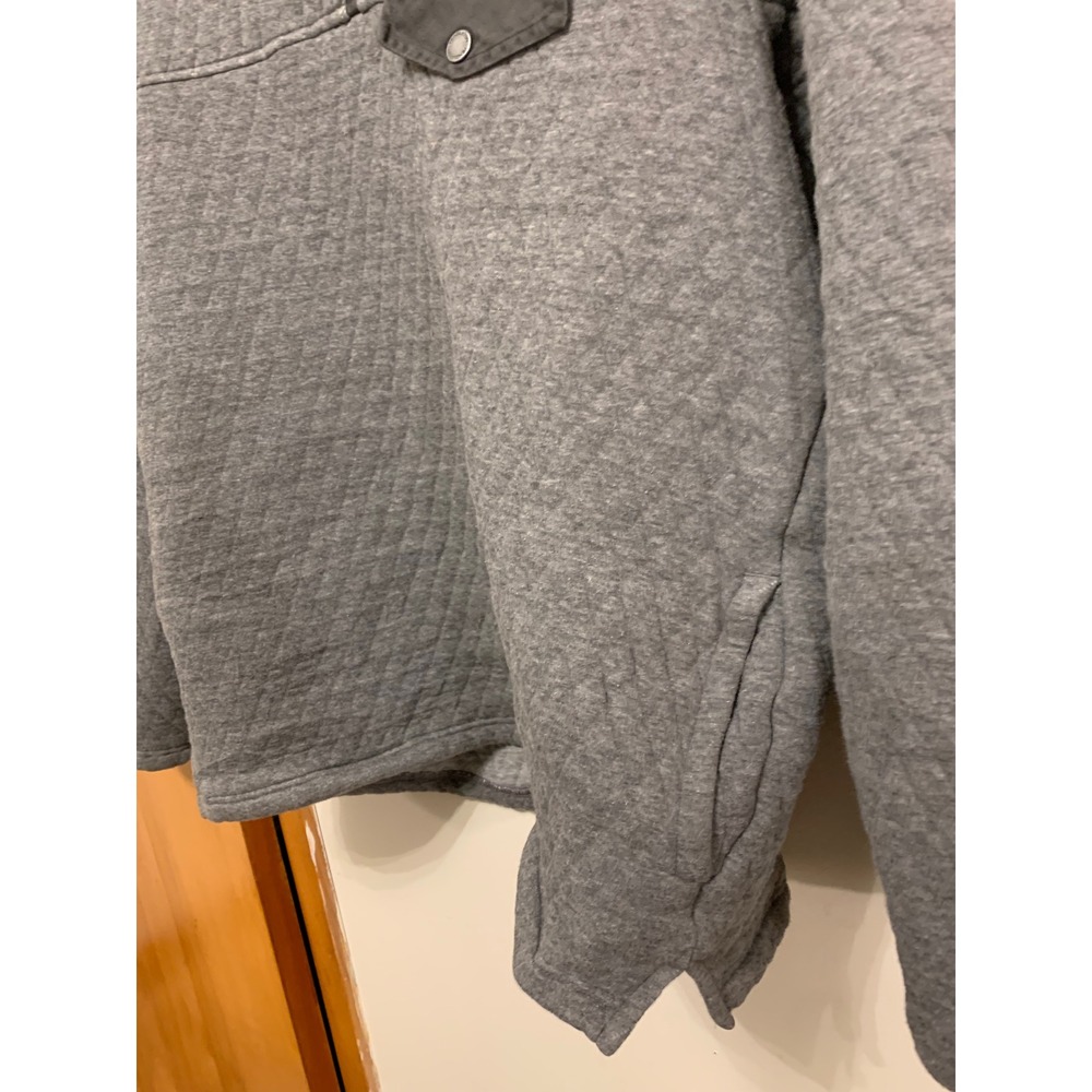 Pendleton Quilted Fleece Pullover Sweatshirt Gray… - image 2